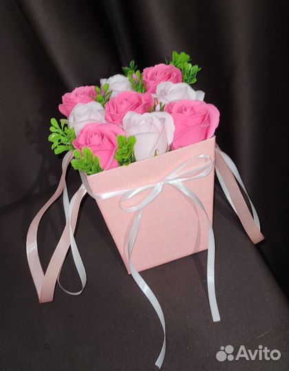 Букет- комплимент из 9 мыльных роз