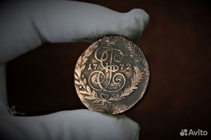 2 Копейки перечекан 1772 Екатерина II в Твери