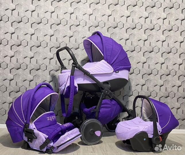 Коляска 3 в 1 Tutis Zippy New (Лаванда) как новая