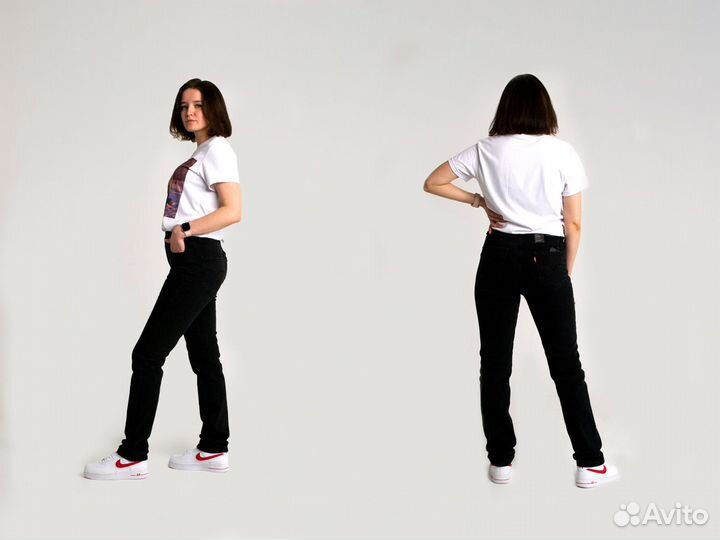 Джинсы Levis 724 чёрные большие размеры