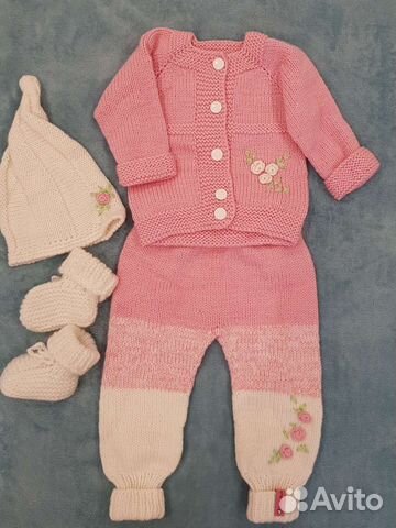 Вязаный костюм на девочку 80