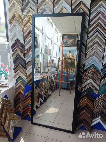 Зеркало в чёрной раме 165x70