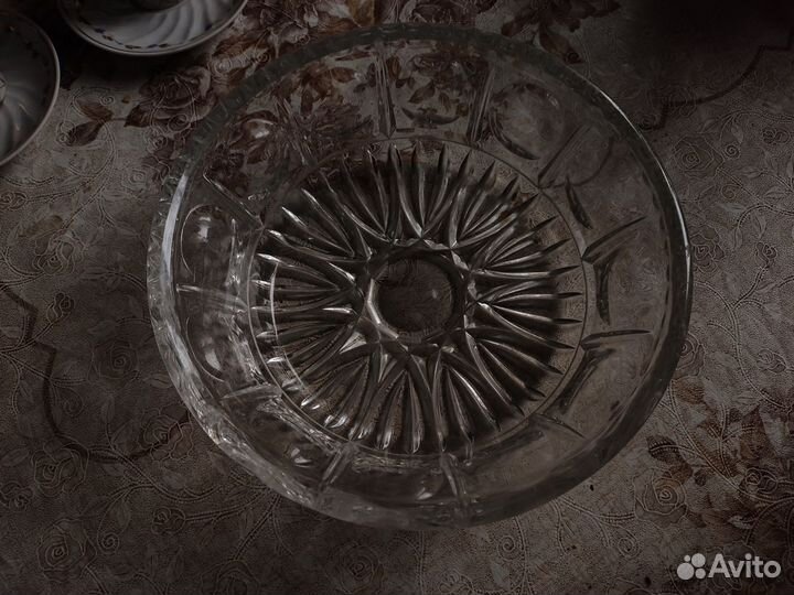 Новый салатник круглый хрусталь