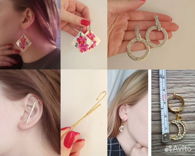 Серьги праздничные, повседневные, клипсы