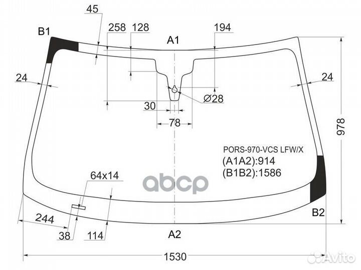 Стекло лобовое + дд porsche panamera 09-16 pors