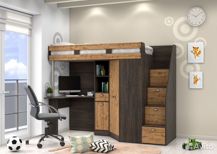 Детская кровать-чердак 6 много вариантов расцветки