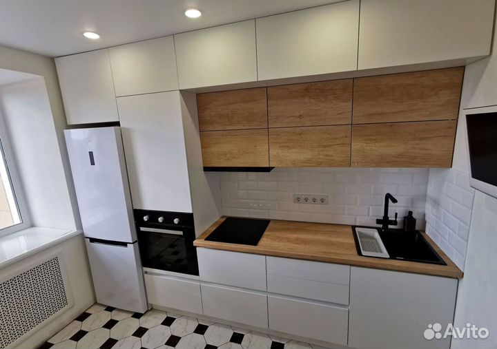 Прямая кухня с мдф фасадами