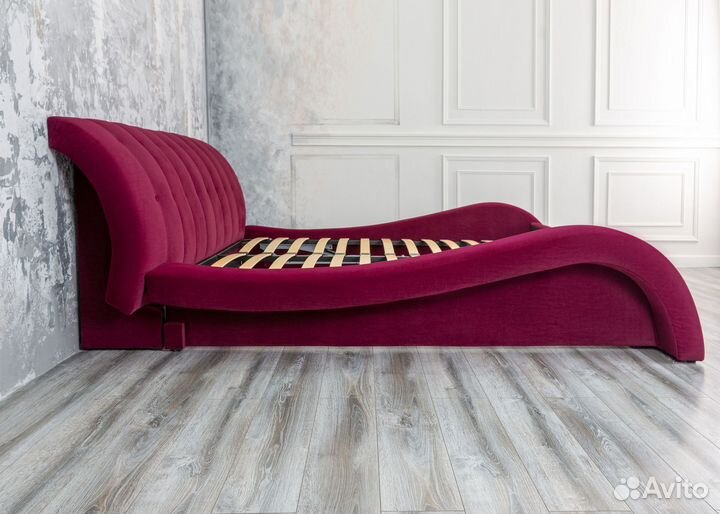 Кровать двуспальная 140х200 бордо