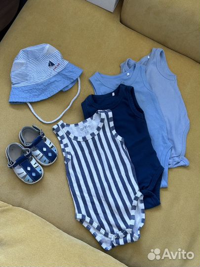 Вещи пакетом на мальчика 68 74 боди сандали
