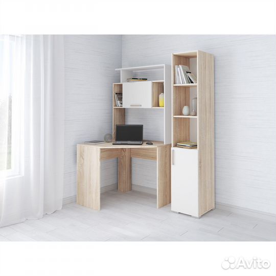 Угловой компьютерный стол 90х90 см с пеналом