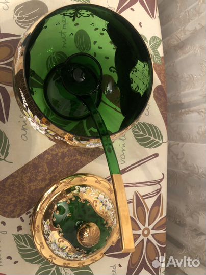 Крюшонница Чехия. Богемское стекло