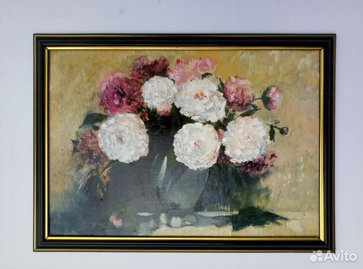 Картина маслом пейзаж, цветы