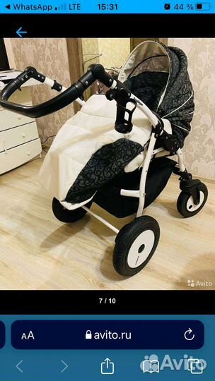 Коляска 2 в 1 indigo эко кожа