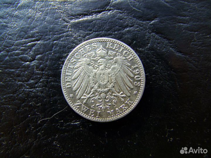 2 марки. Бавария. «D». 1903 г. Сосьояние XF