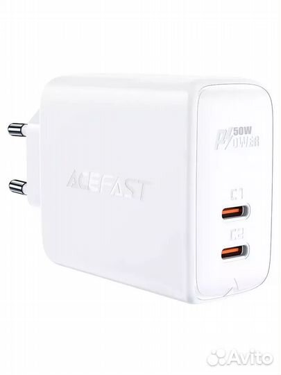 Сзу acefast A29 PD50W белый GaN USB-C+USB-C dual