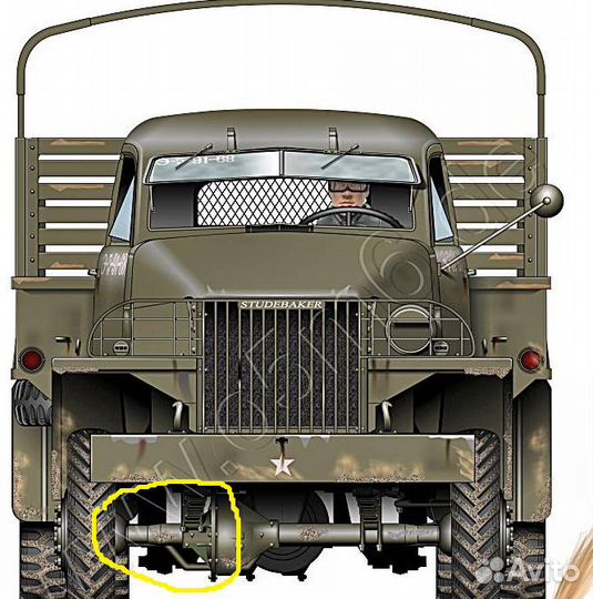 Чулок переднего моста ретрогрузовиков и броневиков