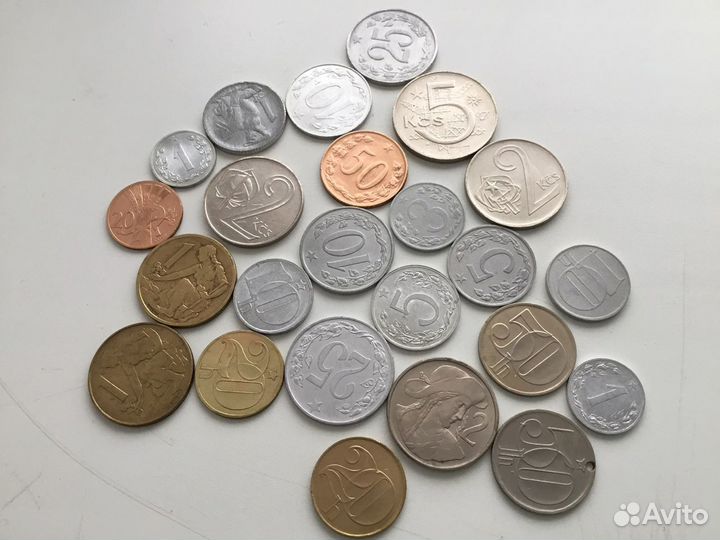 Монеты Италии, Чехословакии и Щвейцарии