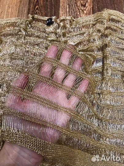 Кофта в сетку золото