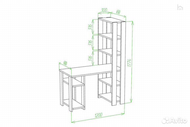 Стол компьютерный Slim стн-180/120 Н