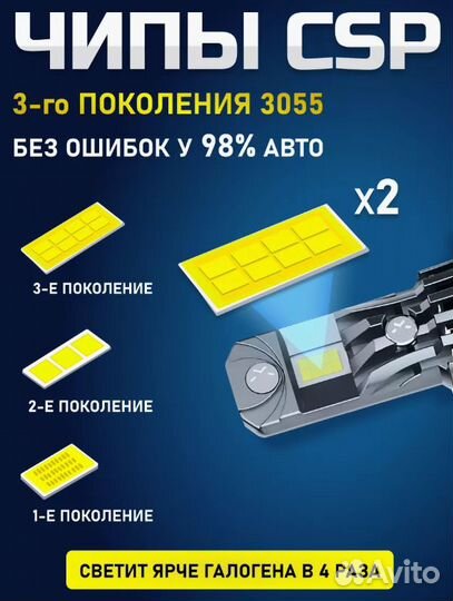 Ближний свет лед LED H1 и H7