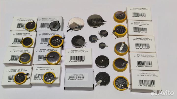 Батарейки литиевые с ножками (выводами) под монтаж