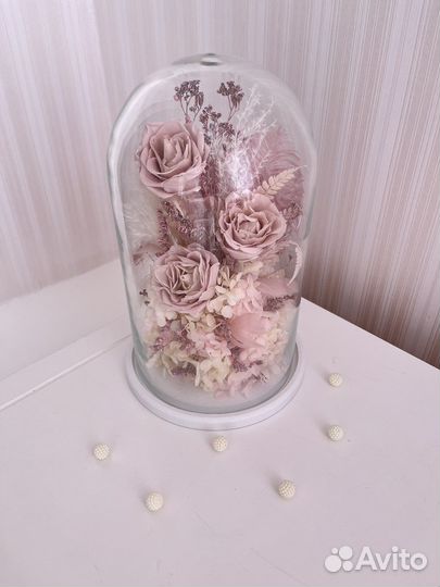 Неувядающие цветы в колбе