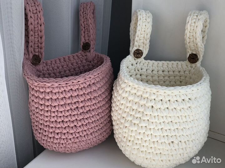 Корзина вязаная подвесная