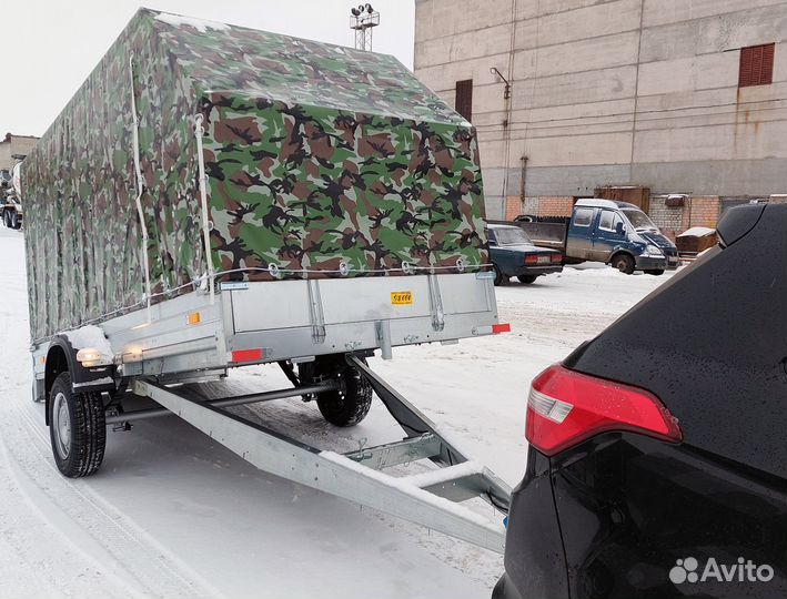 Прицеп оцинкованный 3.5х1.4х1.5 R13 с тентом Аэро
