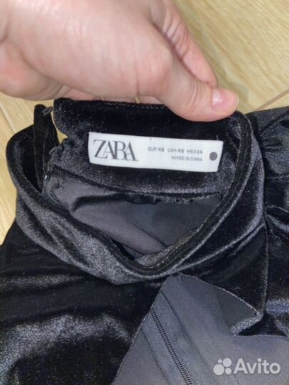 Бархатное платье zara xs