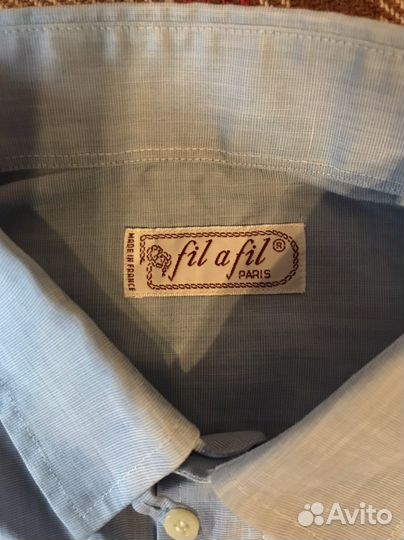Рубашка Fil a Fil Made in France vintage мужская
