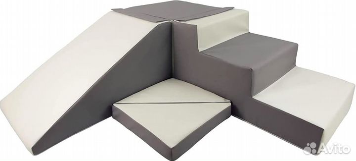 Мягкий Игровой набор Горка-4 серо-белый