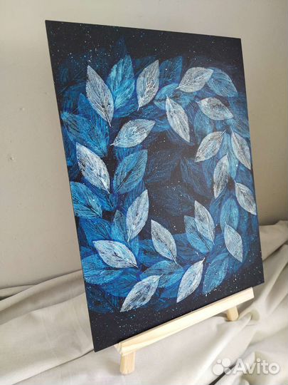 Картина абстракция акрилом на оргалите (двп)