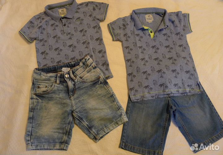 Джинсовые шорты плюс майки 128 см 7-8 лет