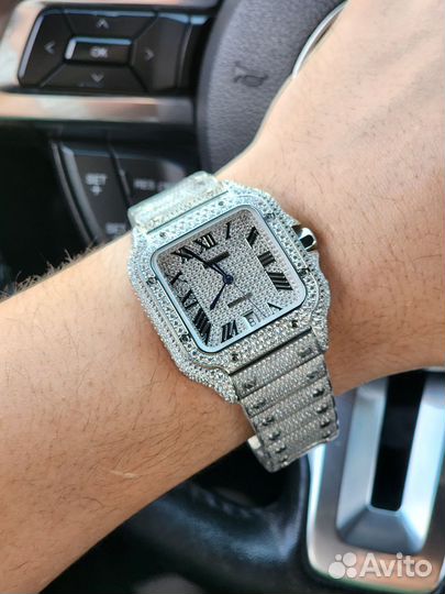 Часы мужские Cartier Santos diamond