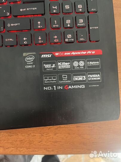 Ноутбук msi ge62 2QE Apache Pro