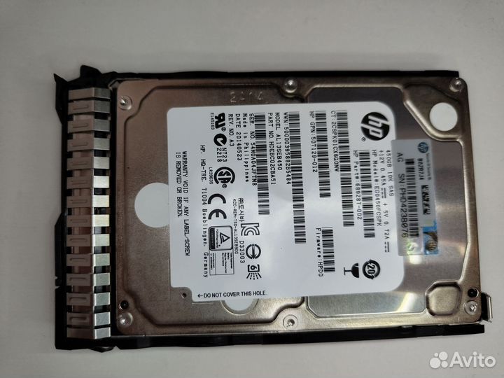 Жесткий диск hp серверный SAS 450gb
