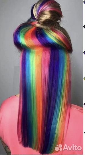 Фиолетовые пряди на заколке