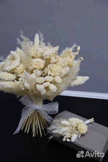 Свадебный букет из сухоцветов