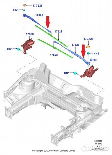 Поводок стеклоочистителя Ford Kuga 1.5L ecoboost