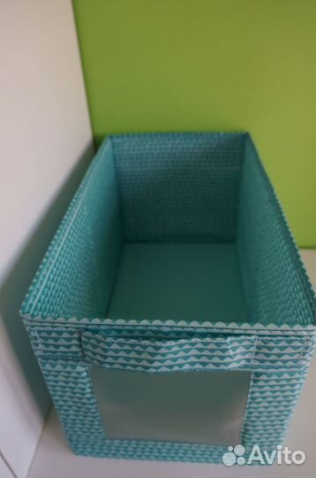 Коробка икеа бирюзовый 25x44x25 см