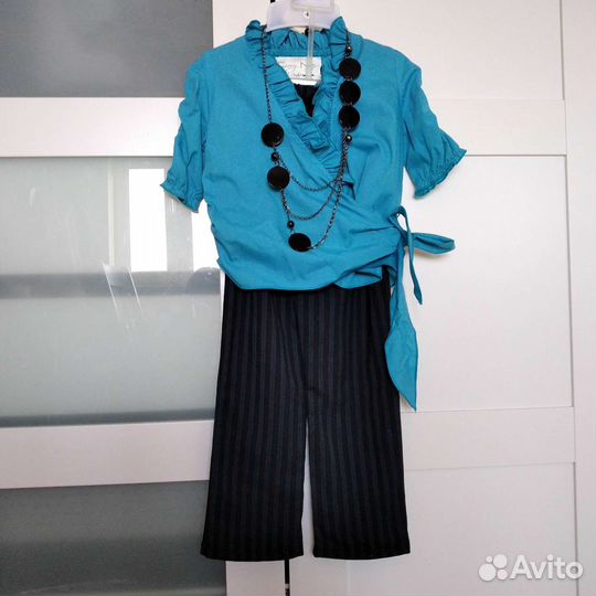 Комплект для худенькой девочки 4г туника брюки акс