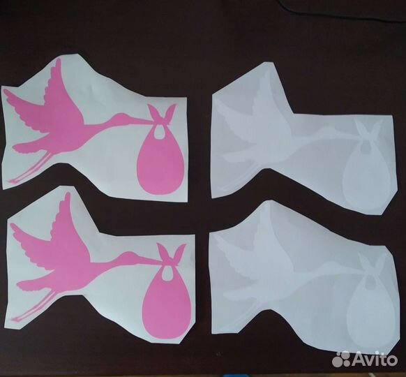 Наклейки Аист с ребёнком