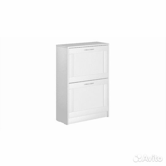 Тумба для обуви 2 ящика белая 60х89 см