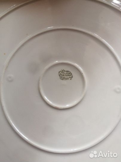 Поднос круглый с художественной росписью «Гжель»