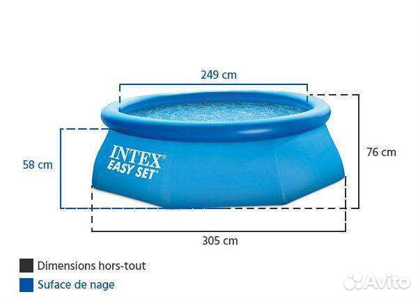 Бассейн Интекс Изи Сет. 305см. Глубина 76 см