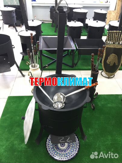 Печь под казан 22л с дымоходом