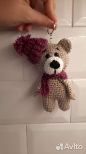Брелок для ключей крючком мишка