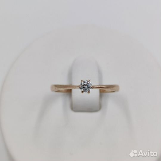 Кольцо с бриллиантом 1Бр Кр57 0.084ct 5/5A