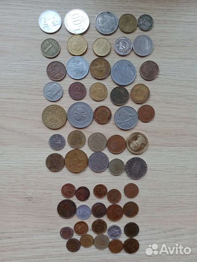 Иностранные монеты 110 штук