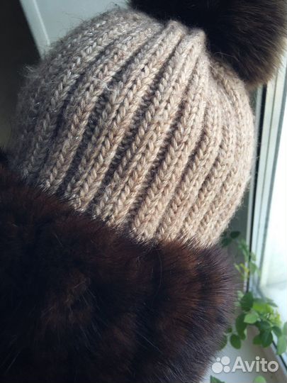 Шапка вязаная норка